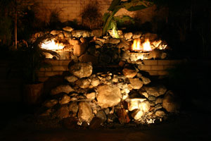 outdoor custom fire and water waterfall fountain4
