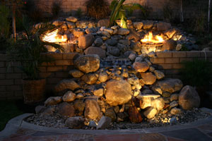 outdoor custom fire and water waterfall fountain 6