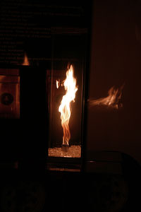 flame feature in a glass