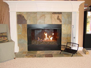 fireplace ideas using burning glass