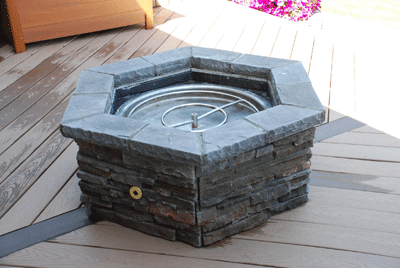 patio deck stone fire pits designs