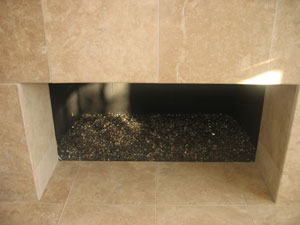 glass stones for modern fireplaces