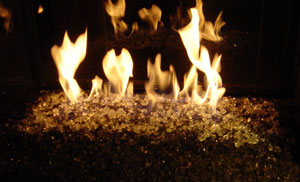 fireplace ideas with black fire rocks