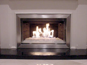 Custom aluminum Fireplace Frame surrounds for fireglass fireplaces