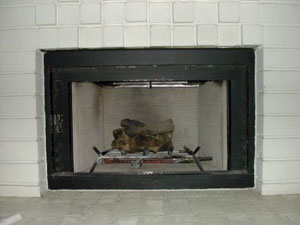 old fireplace log system